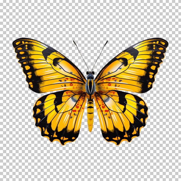 PSD illustration de papillon coloré sur fond transparent