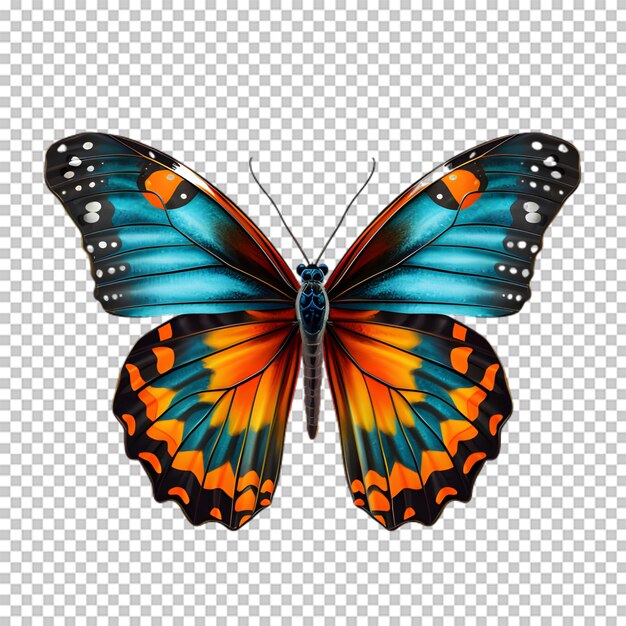 PSD illustration de papillon coloré sur fond transparent