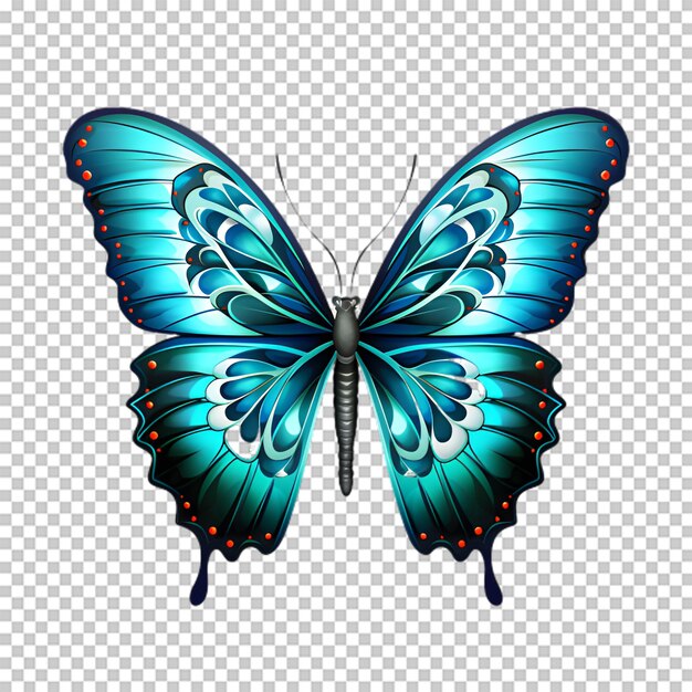 PSD illustration de papillon coloré sur fond transparent