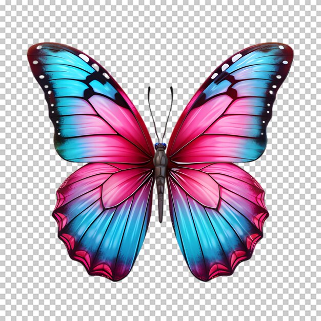 PSD illustration de papillon coloré sur fond transparent