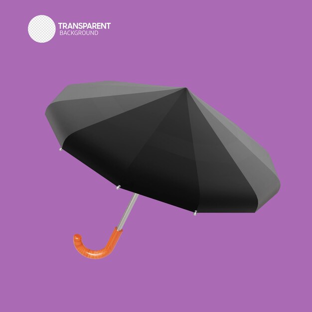 PSD une illustration d'un parapluie avec le mot transparent dessus