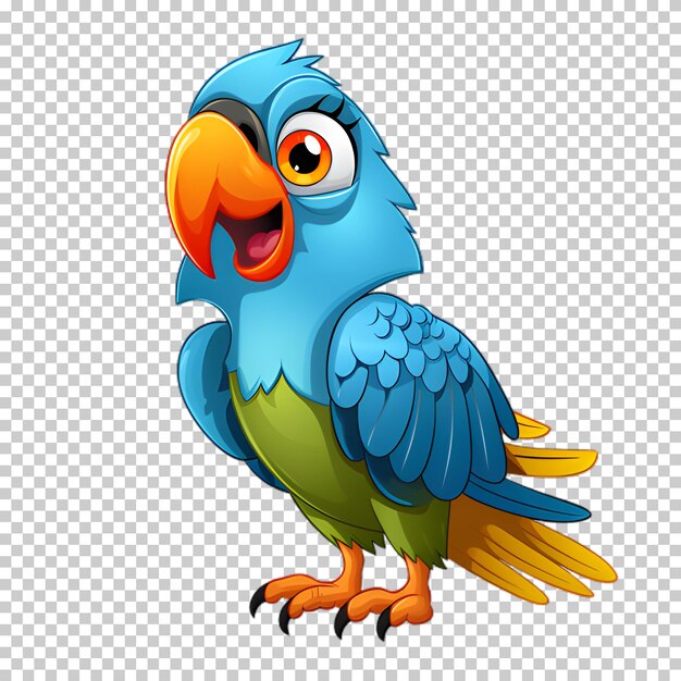 PSD illustration de perroquet tropical sur un fond transparent