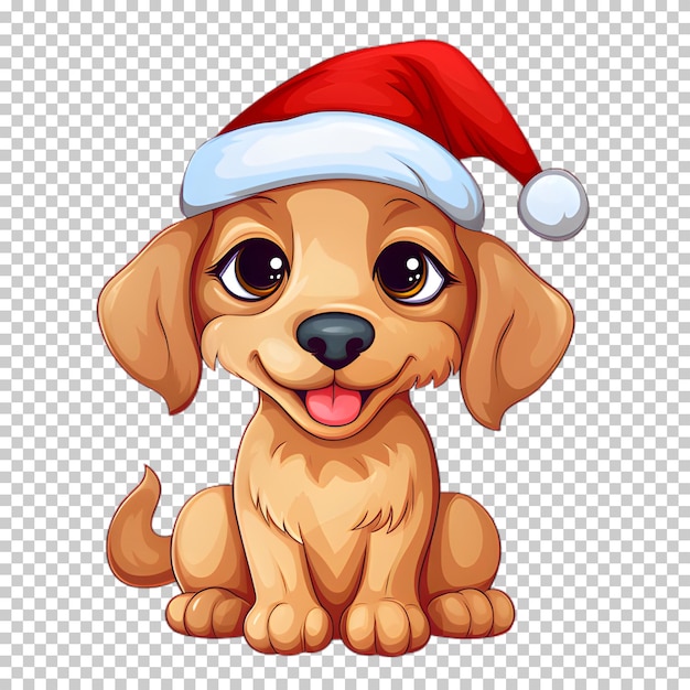 PSD illustration un personnage de chien de noël isolé sur un fond transparent