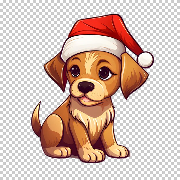 PSD illustration un personnage de chien de noël isolé sur un fond transparent