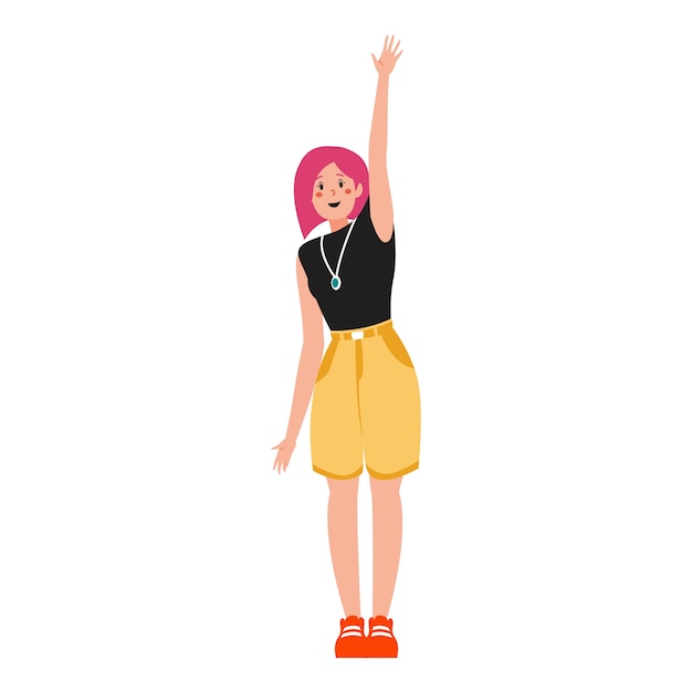 Illustration d’un personnage de dessin animé qui fait signe de la main