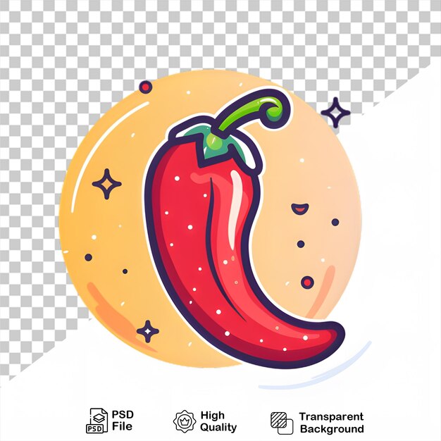 PSD une illustration de piment rouge chaud sur un fond transparent