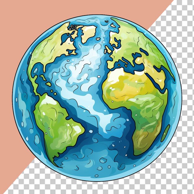 PSD illustration de la planète terre en png