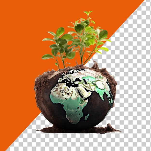 PSD illustration de la planète terre en png