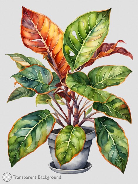 PSD illustration d'une plante à l'aquarelle