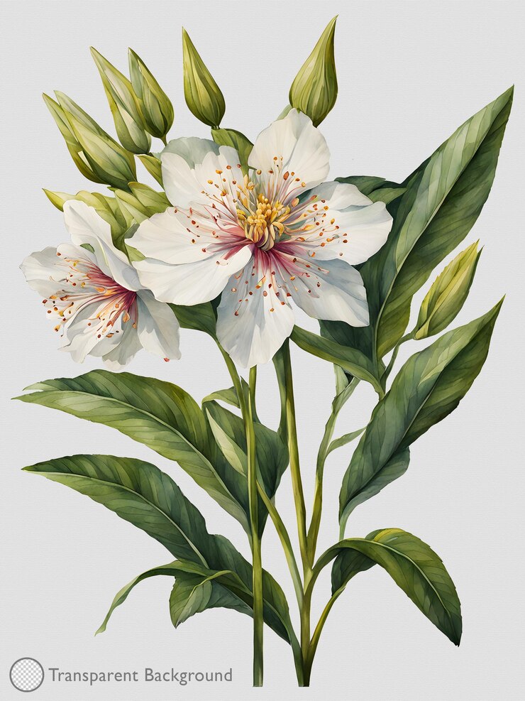 PSD illustration d'une plante à l'aquarelle