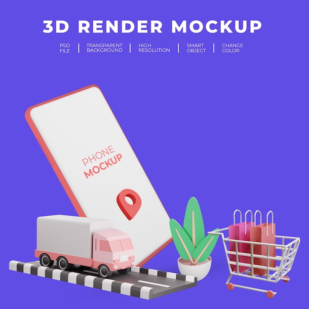 Illustration Plate De Smartphone De Maquette De Rendu 3d