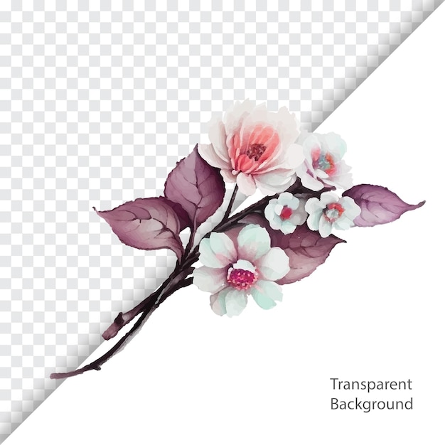 PSD illustration de png aquarelle fleur fond transparent