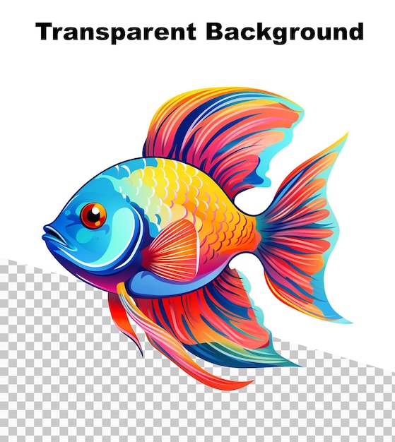 PSD une illustration d'un poisson rouge avec un fond transparent