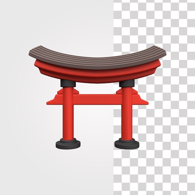 PSD illustration de la porte de torii en 3d