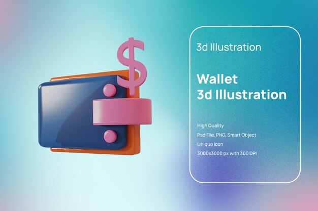 Une Illustration De Portefeuille Avec Un Style De Rendu 3d