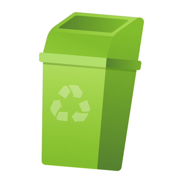 Illustration de la poubelle de recyclage de la durabilité de la conception plate