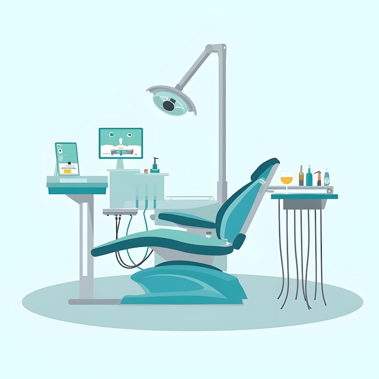 PSD illustration pour le dentiste avec une chaise