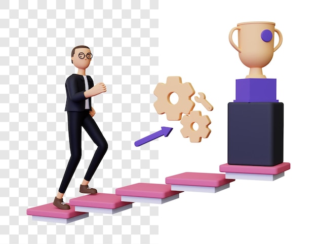 Illustration de la progression des affaires en 3D