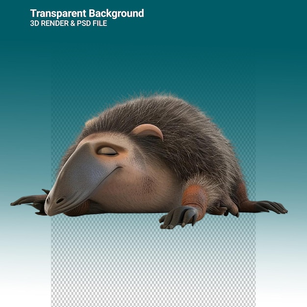 PSD illustration psd 3d d'un animal isolé sur un fond transparent