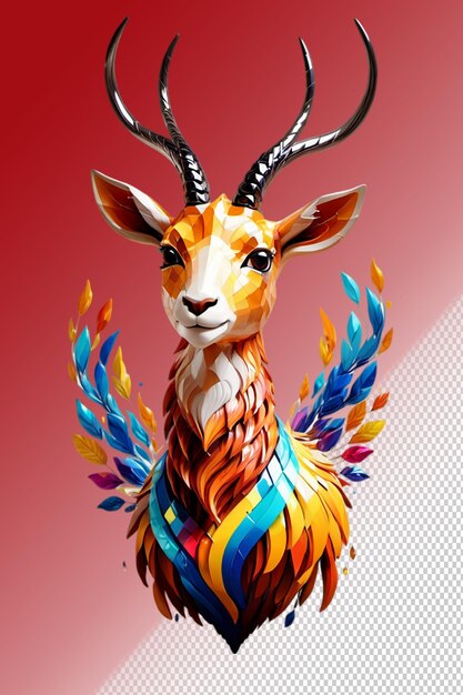 Illustration Psd 3d Antilope Isolée Sur Un Fond Transparent