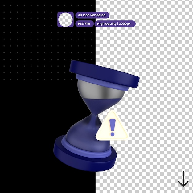 Illustration PSD 3D de l'avertissement de temps expiré