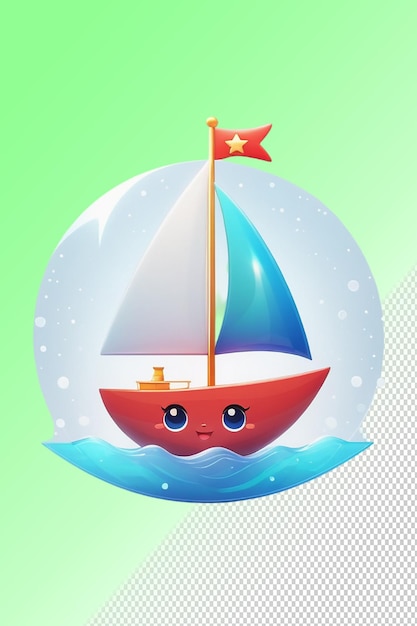 PSD illustration psd 3d bateau isolé sur un fond transparent