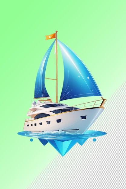 PSD illustration psd 3d bateau isolé sur un fond transparent