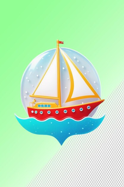 PSD illustration psd 3d bateau isolé sur un fond transparent