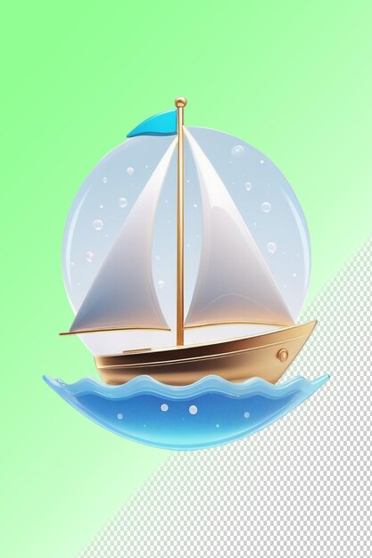 PSD illustration psd 3d bateau isolé sur un fond transparent