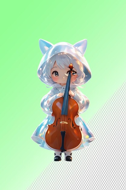 PSD illustration psd 3d cello isolé sur un fond transparent