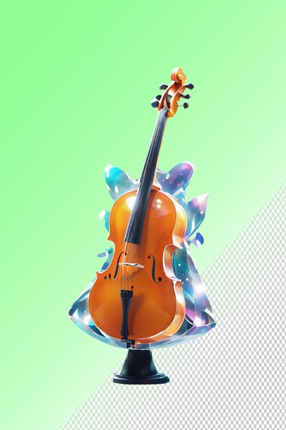 PSD illustration psd 3d cello isolé sur un fond transparent