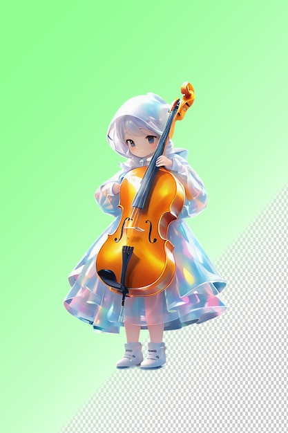 Illustration Psd 3d Cello Isolé Sur Un Fond Transparent