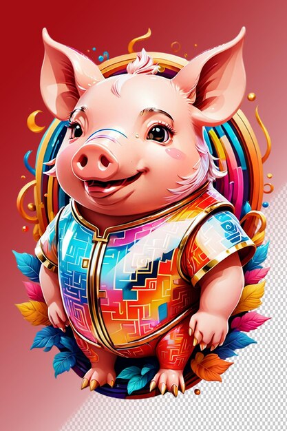 PSD illustration psd 3d cochon isolé sur un fond transparent