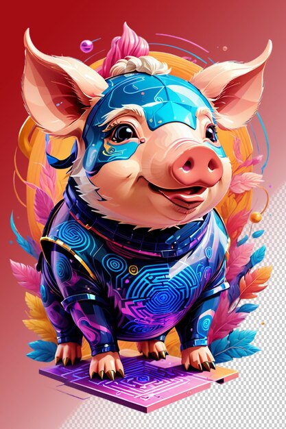 PSD illustration psd 3d cochon isolé sur un fond transparent