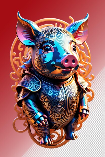 PSD illustration psd 3d cochon isolé sur un fond transparent