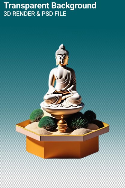 Illustration Psd 3d Du Bouddha Isolé Sur Un Fond Transparent