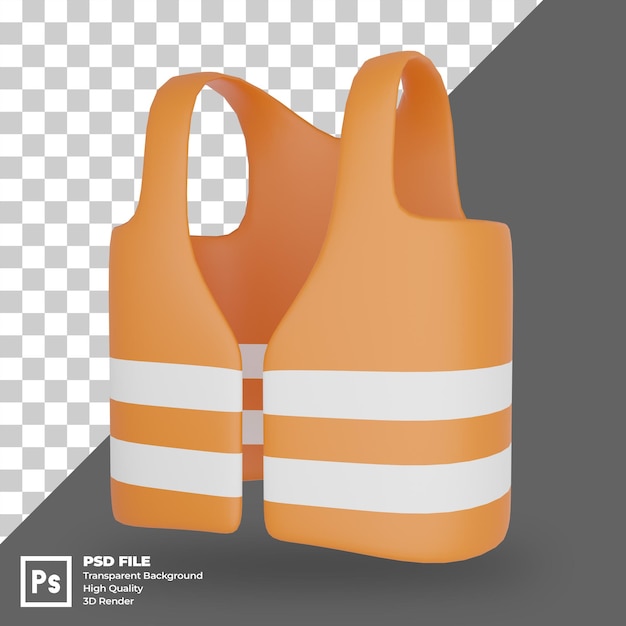 PSD illustration psd 3d du gilet de sécurité adapté à la fête du travail