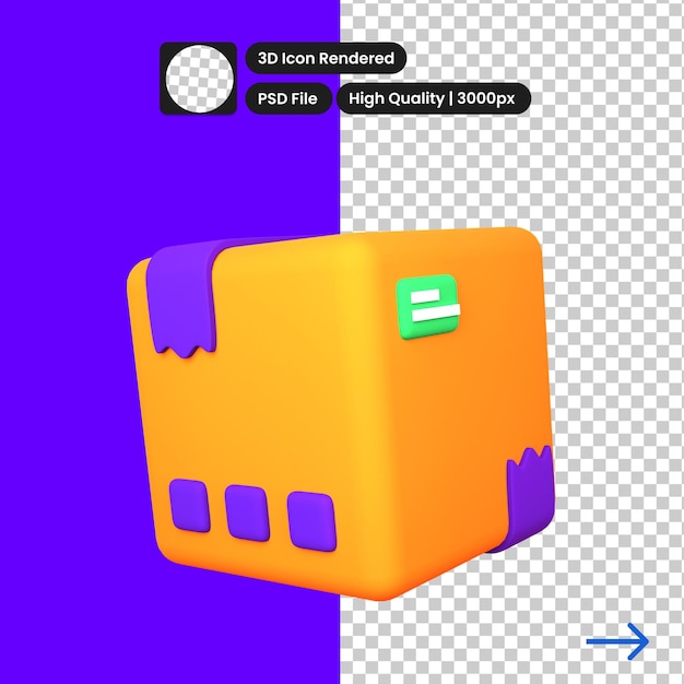 Illustration PSD 3d du paquet