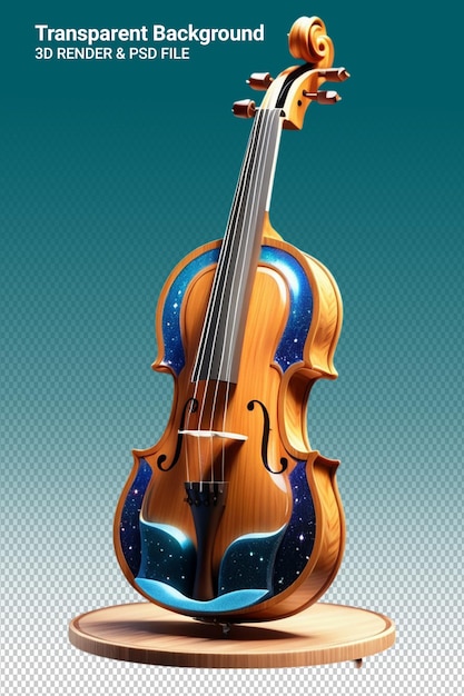 PSD illustration psd 3d du violon isolé sur un fond transparent