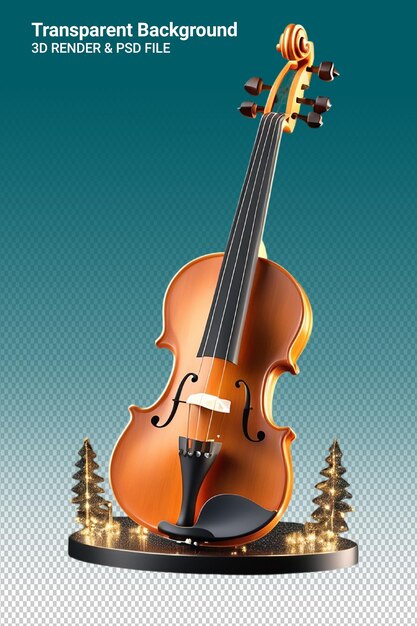 Illustration Psd 3d Du Violon Isolé Sur Un Fond Transparent