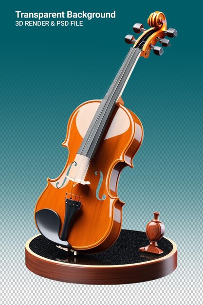 Illustration Psd 3d Du Violon Isolé Sur Un Fond Transparent