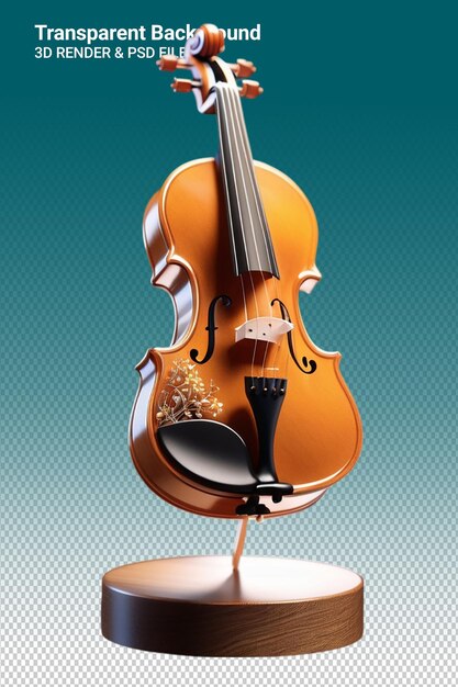 PSD illustration psd 3d du violon isolé sur un fond transparent