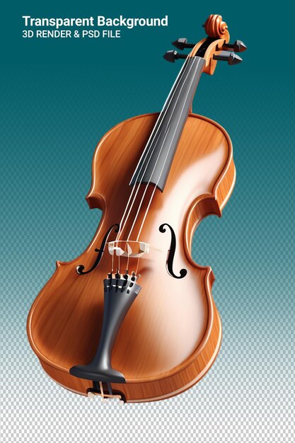 PSD illustration psd 3d du violon isolé sur un fond transparent