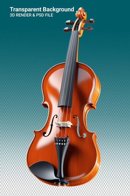 PSD illustration psd 3d du violon isolé sur un fond transparent