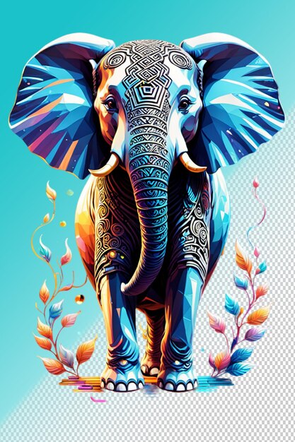 PSD illustration psd 3d éléphant isolé sur un fond transparent