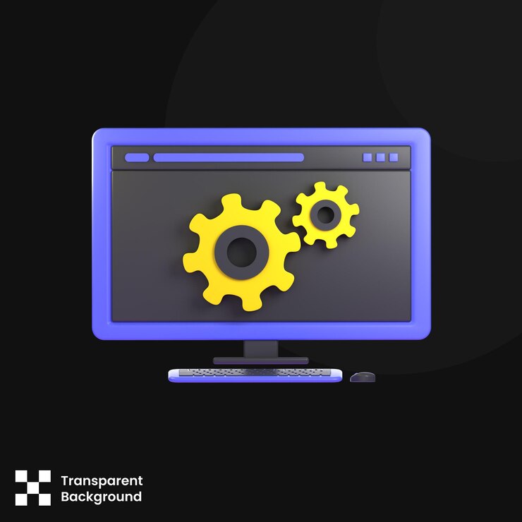 PSD illustration psd 3d de la maintenance du site web