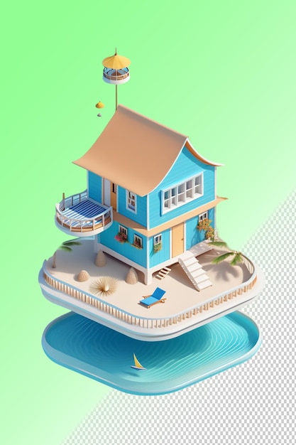 Illustration Psd 3d Maison Isolée Sur Un Fond Transparent