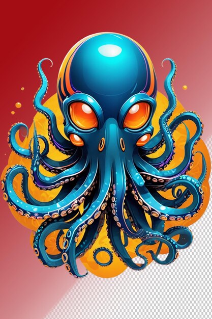 PSD illustration psd 3d octopus isolé sur un fond transparent