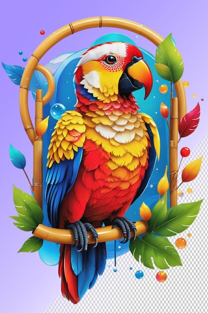 PSD illustration psd 3d parrot isolé sur un fond transparent