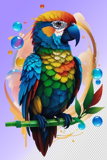 PSD illustration psd 3d parrot isolé sur un fond transparent